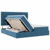 vidaXL Lit de Rangement avec matelas Bleu fonc&eacute; 180 x 200 cm Velours