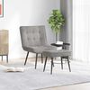vidaXL Chaise de relaxation avec tabouret Gris clair Velours
