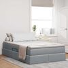 vidaXL Lit avec rangement et matelas Gris clair 120 x 200 cm Polyester