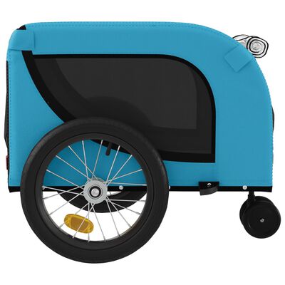vidaXL Remorque de vélo pour animaux de compagnie bleu et noir