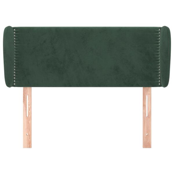 vidaXL T&ecirc;te de lit avec oreilles Vert fonc&eacute; 103x23x78/88 cm Velours