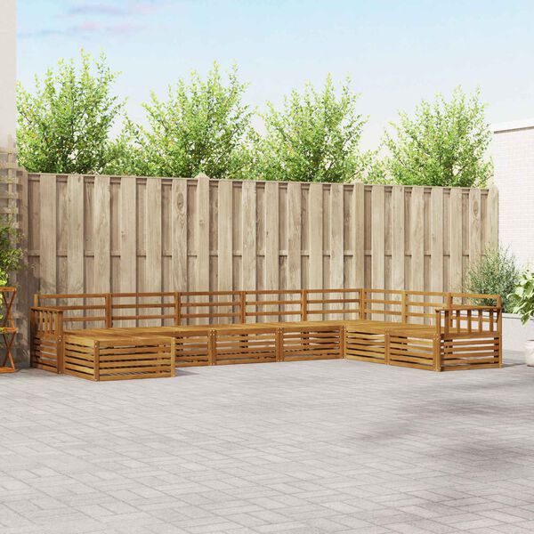 vidaXL Ensembles de canap&eacute;s 8 pcs Naturel Bois d'Acacia Massif
