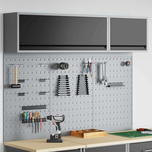 vidaXL Set de Cabinet d'Outils et Pegboard avec &eacute;tag&egrave;re 5 pcs Noir