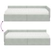 vidaXL Cadre de lit d'angle avec matelas 2 pcs Gris clair Velours