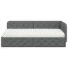 vidaXL Cadre de lit d'angle avec matelas Gris fonc&eacute; 90 x 200 cm tissu
