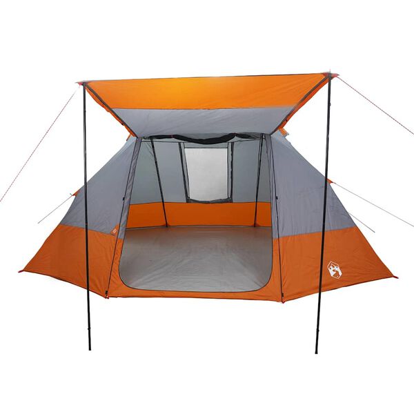 vidaXL Tente de camping Gris et orange 482 x 360 x 227 cm taffetas