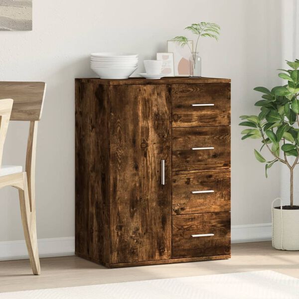 vidaXL Buffet ch&ecirc;ne fum&eacute; 59x39x80 cm bois d'ing&eacute;nierie