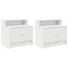 vidaXL Table de chevet avec tiroir 2 pcs blanc 51x31x47 cm