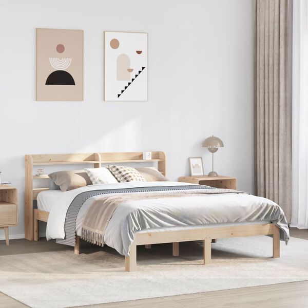 vidaXL Cadre de lit et tête de lit sans matelas 135x190 cm