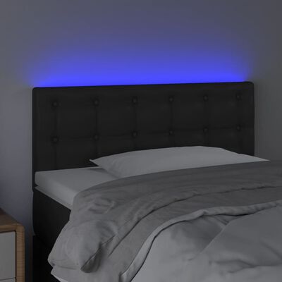 vidaXL Tête de lit à LED Noir 100x5x78/88 cm Similicuir