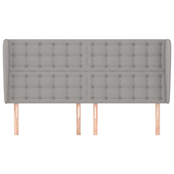 vidaXL Tête de lit avec oreilles Gris clair 163x23x118/128 cm Tissu