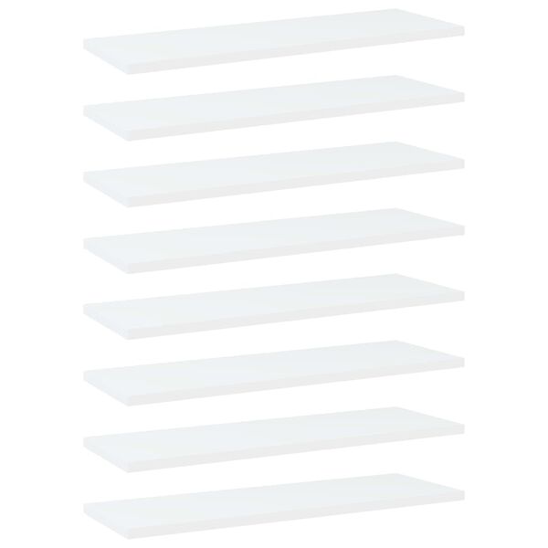 vidaXL Panneaux de biblioth&egrave;que 8 pcs blanc bois d&rsquo;ing&eacute;nierie