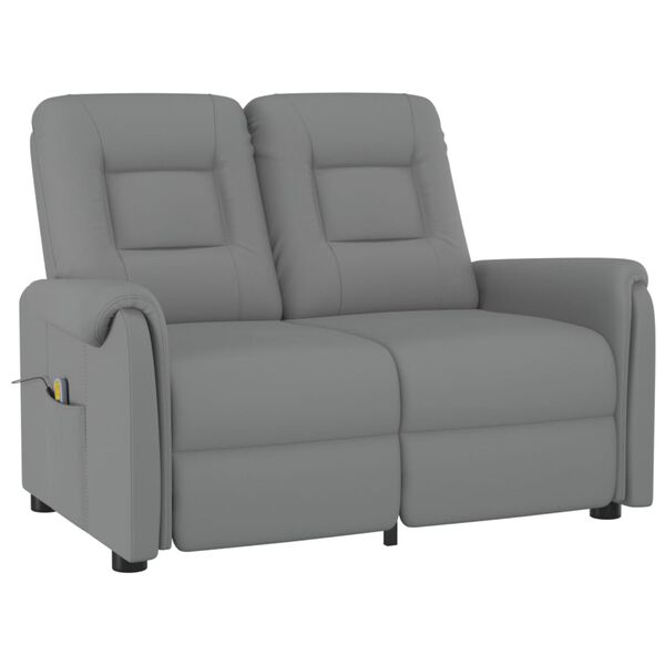 vidaXL Fauteuil de massage inclinable 2 places gris similicuir