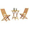 vidaXL Ensemble bistro pliant 3 pcs Marron Bois d'Acacia Massif