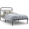 vidaXL Cadre de lit m&eacute;tal sans matelas avec t&ecirc;te de lit noir 100x190cm