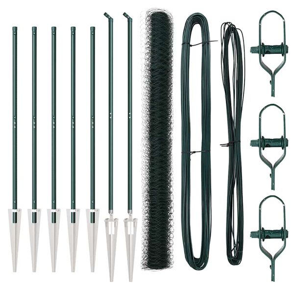 vidaXL Poteau de cl&ocirc;ture. Vert 10 x 1,6 m (treillis de 50 mm)