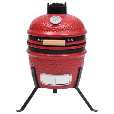 vidaXL Barbecue à fumoir Kamado 2-en-1 Céramique 56 cm Rouge