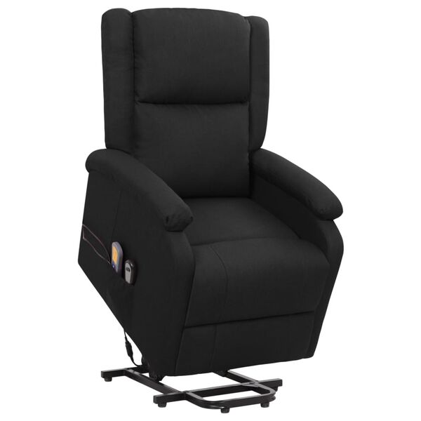 vidaXL Fauteuil de massage Noir Tissu