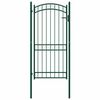 vidaXL Portail de cl&ocirc;ture avec dessus arqu&eacute; Acier 102x136 cm Vert