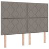 vidaXL Lit &agrave; ressort LED avec t&ecirc;te de lit Taupe 160 x 200 cm tissu