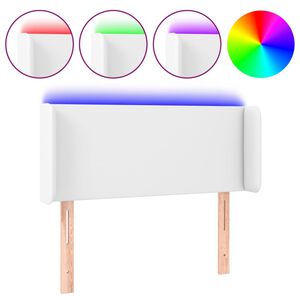 vidaXL T&ecirc;te de lit &agrave; LED Blanc 93x16x78/88 cm Similicuir