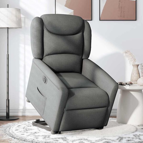 vidaXL Fauteuil inclinable électrique gris foncé tissu