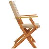 vidaXL Chaises de jardin pliantes lot de 6 beige rotin et bois massif