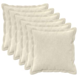 vidaXL Housse de coussin 6 pc HOUTEN Cr&egrave;me 30 x 30 cm