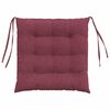 vidaXL Coussins de si&egrave;ge 2 pcs Bordeaux 40 x 40 x 6 cm tissu