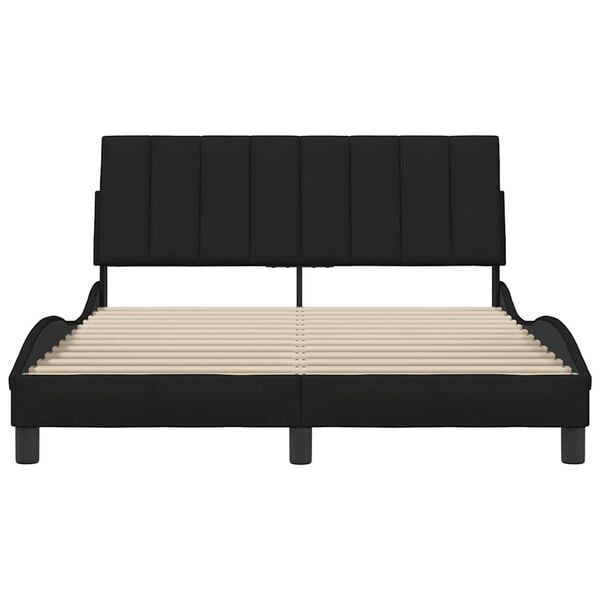 vidaXL Cadre de lit sans matelas Hanko noir 140x200 cm tissu