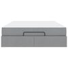 vidaXL Cadre de lit avec matelas avec matelas 2 pcs Gris clair tissu