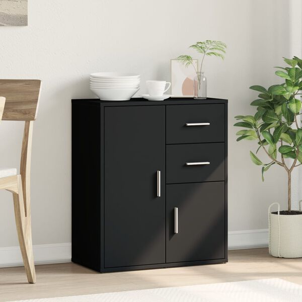 vidaXL Buffet noir 60x31x70 cm bois d'ing&eacute;nierie