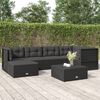 vidaXL Salon de jardin 6 pcs avec coussins Noir R&eacute;sine tress&eacute;e