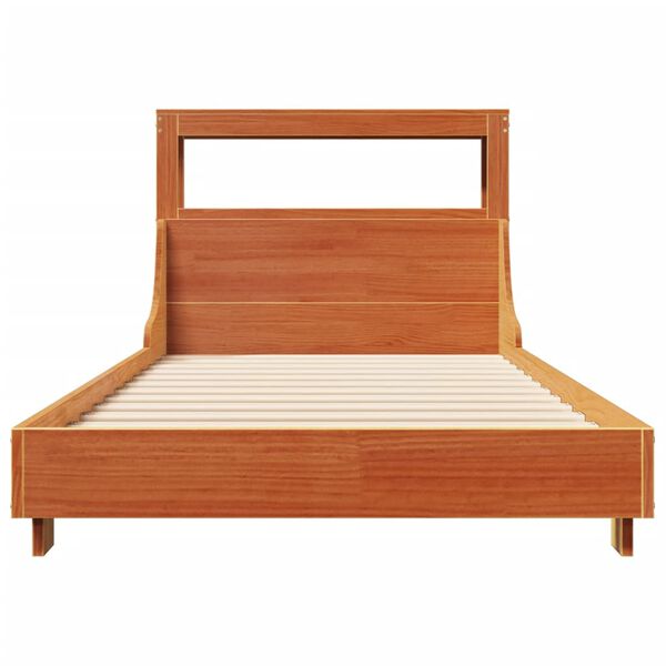 vidaXL Cadre de lit sans matelas cire marron 75x190 cm bois pin massif