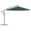 vidaXL Parasol de jardin en porte-à-feux et lumières LED mât en métal