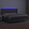 vidaXL Sommier &agrave; lattes de lit matelas LED Gris 200x200 cm Similicuir