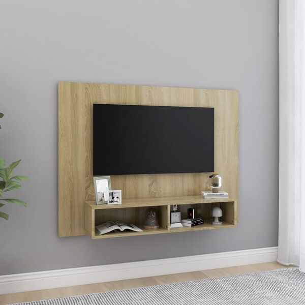 vidaXL Meuble TV mural Chêne Sonoma 120x23,5x90 cm Bois d’ingénierie