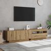 vidaXL Meuble TV avec lumi&egrave;res LED ch&ecirc;ne artisanal bois d'ing&eacute;nierie