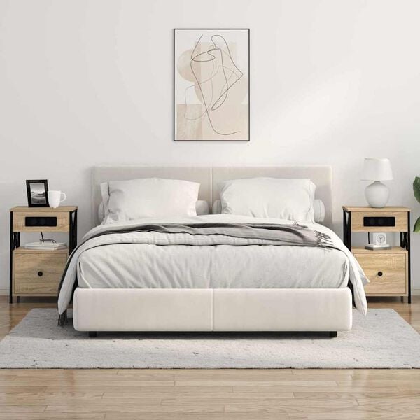 vidaXL Cabinet de chevet avec tiroir Ch&ecirc;ne Sonoma 40 x 31 x 60 cm