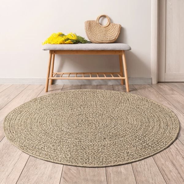 vidaXL Tapis ZIZUR &Oslash; 200 cm aspect de jute int&eacute;rieur et ext&eacute;rieur