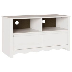 vidaXL Meuble TV Drammen Blanc 99 x 43 x 55 cm Bois de pin massif