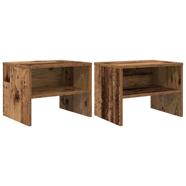 vidaXL Cabinet de chevet 2 pcs Bois ancien 40 x 40 x 30 cm