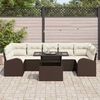 vidaXL Ensemble de canapé de jardin 8 pcs Marron Poly rotin
