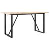 vidaXL Table à manger cadre en O 140x80x75 cm bois de pin massif acier