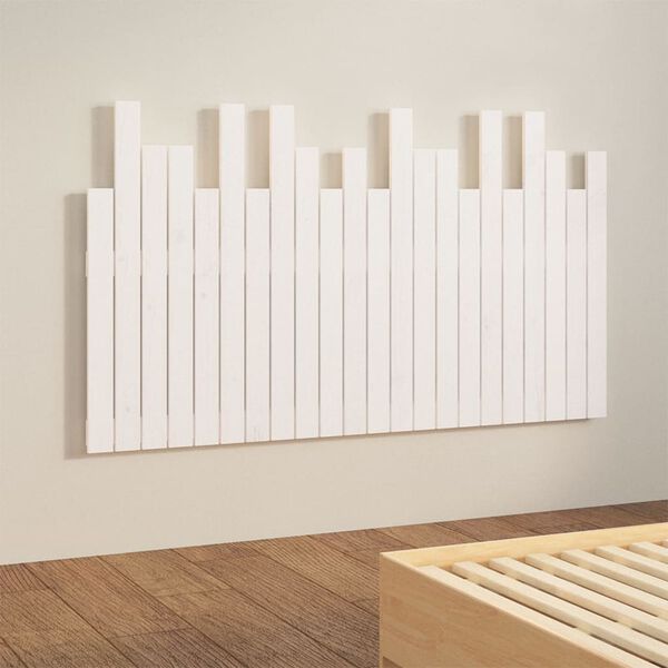 vidaXL T&ecirc;te de lit murale Blanc 140x3x80 cm Bois massif de pin