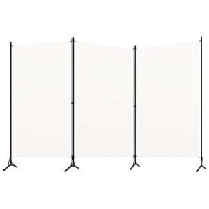 vidaXL Cloison de s&eacute;paration 3 panneaux Blanc 260x180 cm Tissu