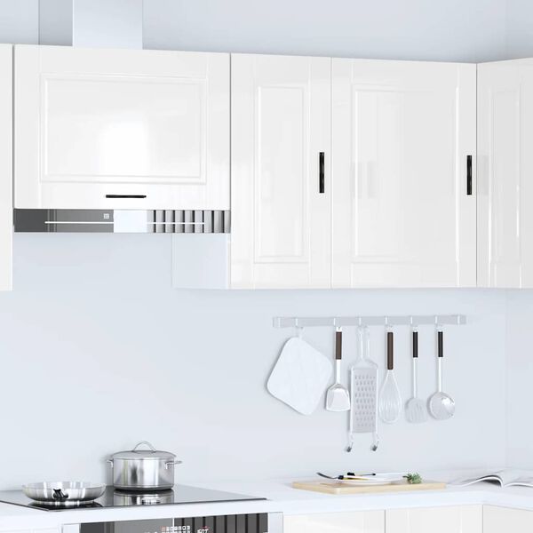 vidaXL Armoire murale de cuisine Porto blanc brillant bois ing&eacute;nierie
