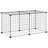 vidaXL Cage animaux de compagnie &agrave; 8 panneaux Noir 70x35x35 cm Acier