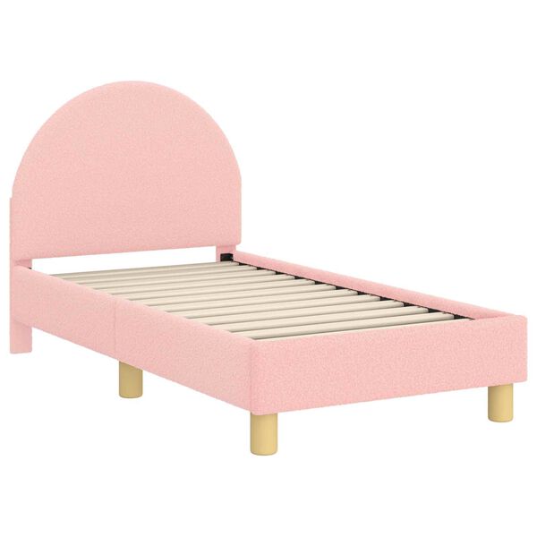 vidaXL Cadre de lit pour tout-petit avec t&ecirc;te de lit Rose 70 x 140 cm