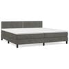 vidaXL Sommier &agrave; lattes de lit et matelas Gris fonc&eacute; 200x200cm Velours